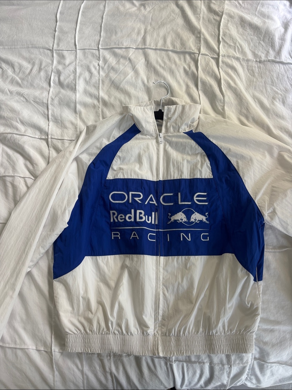 Oracle Red Bull Racing Windbreaker Jacket - White & Royal Blue